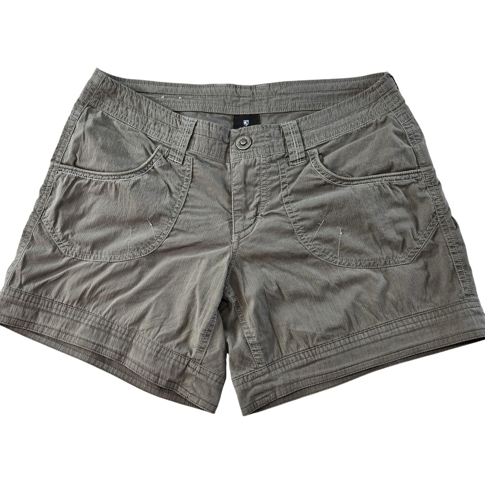 KÜHL Shorts Womens 2 Green Cargo Relaxed Fit Pockets 6 Inseam Twill Hiking